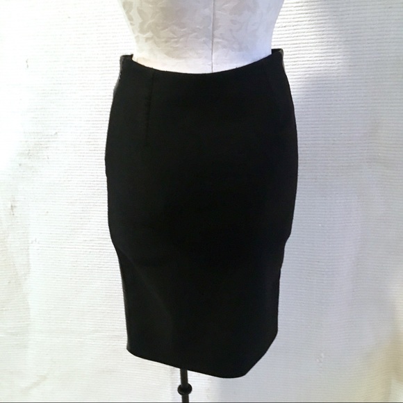 Balenciaga Leather Wool Stretch Pencil Midi Skirt - Picture 5 of 8